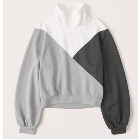 Abercrombie & Fitch Sweaters - Abercrombie Turtleneck Sweatshirt. Size XS. Black Grey & White